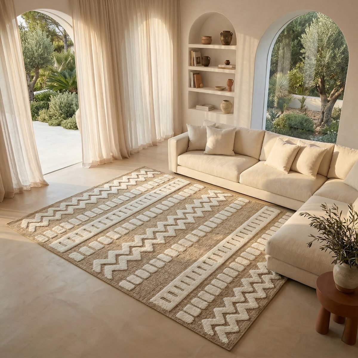 Tapis et jute à motif géométrique en relief JUTE RELIEF MEX mex, THE DECO FACTORY