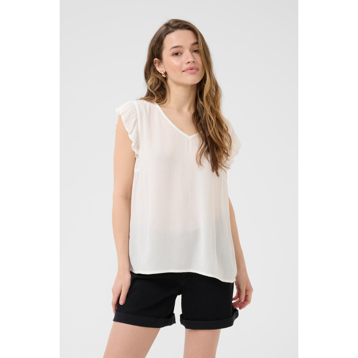 Blouse à manches courtes blanc chalk, KAFFE