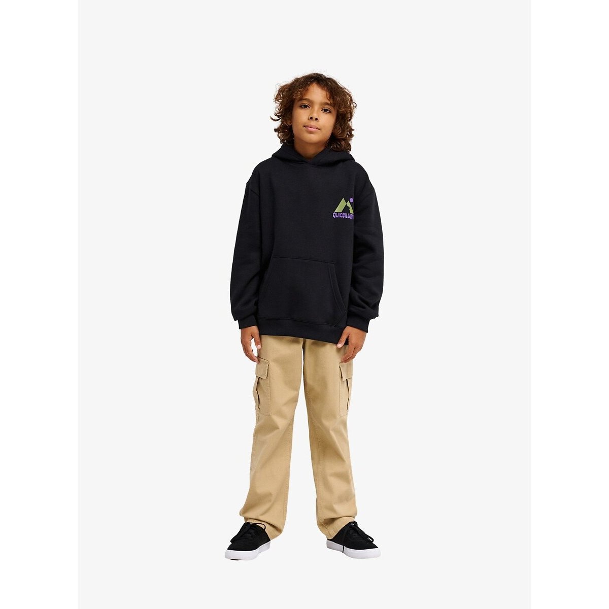 Sweat à capuche, en molleton, imprimé dos noir, QUIKSILVER