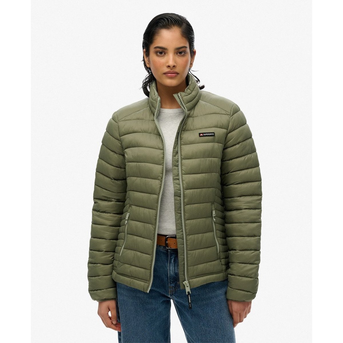 Doudoune Fuji Lite vert olive poudré, SUPERDRY