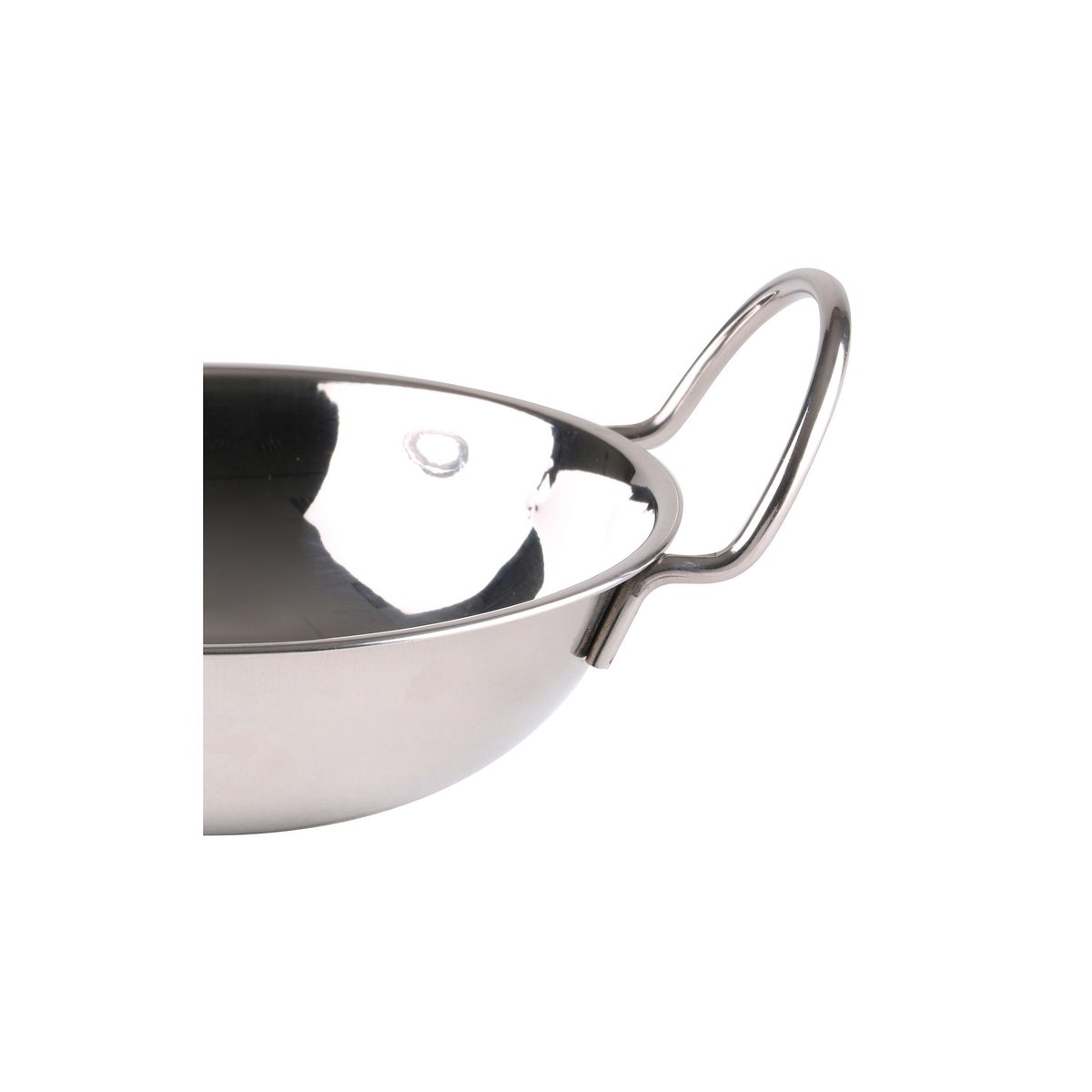Plat Balti pour sauce avec poignées - Diamètre 15cm chrome/inox, WADIGA