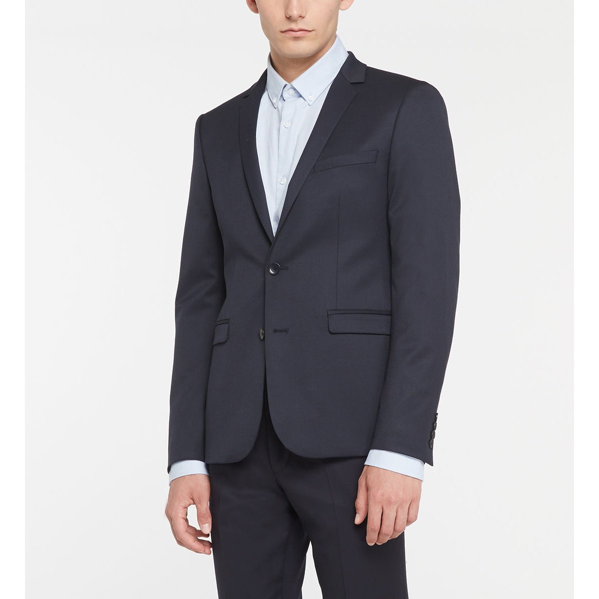 Veste de costume slim jonet laine mélangée bleu foncé, COMPTOIR GL