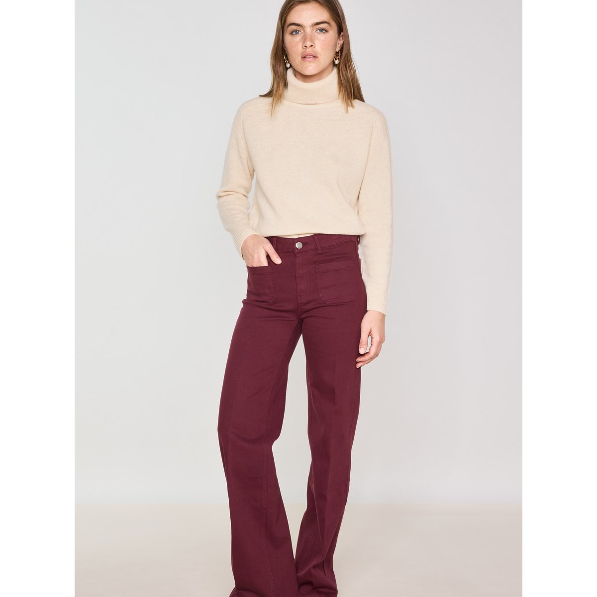 Pull col roulé en 100% laine CELESTIN beige, Maison 123