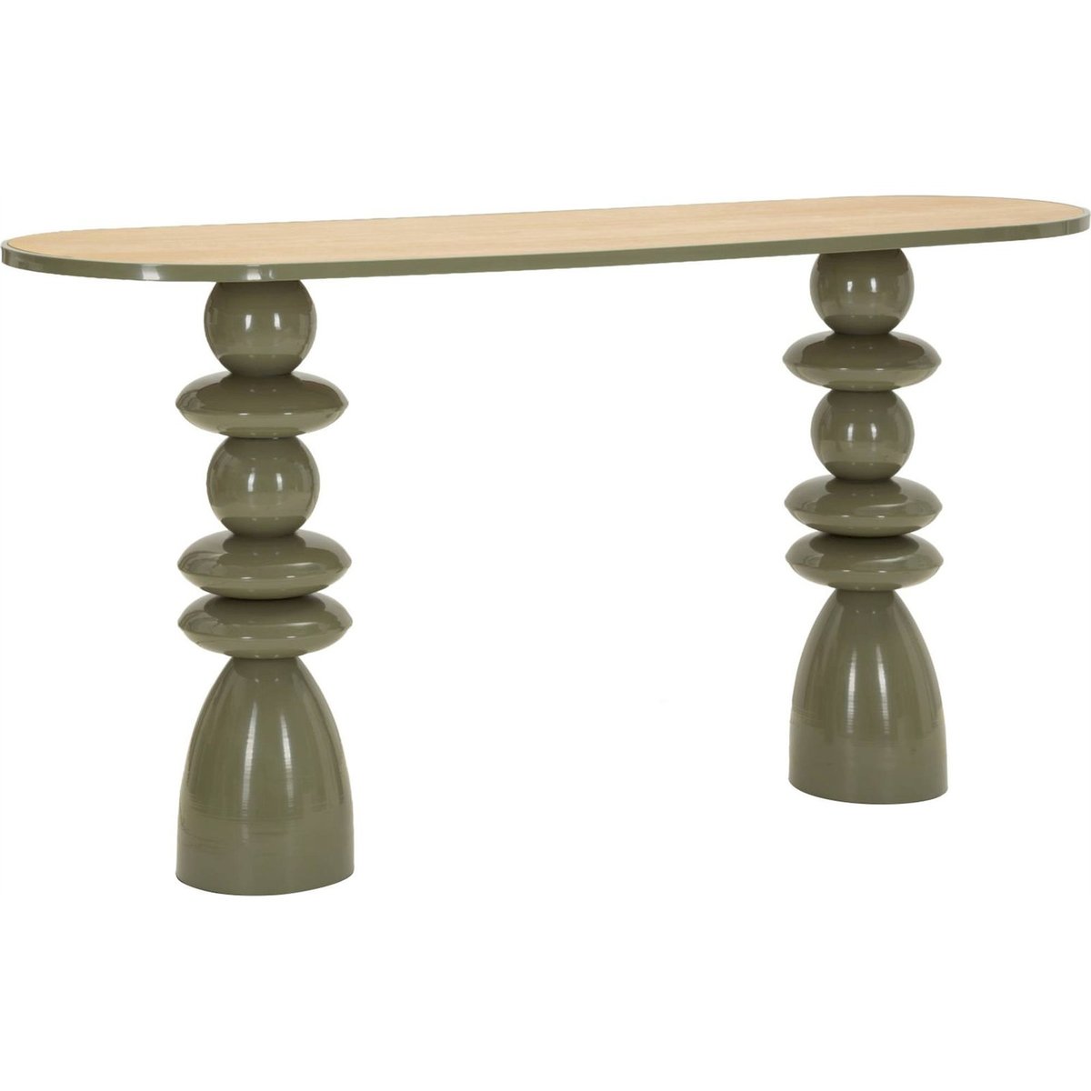 Console au plateau arrondi base sculptée MODERN crème, RECOLLECTION