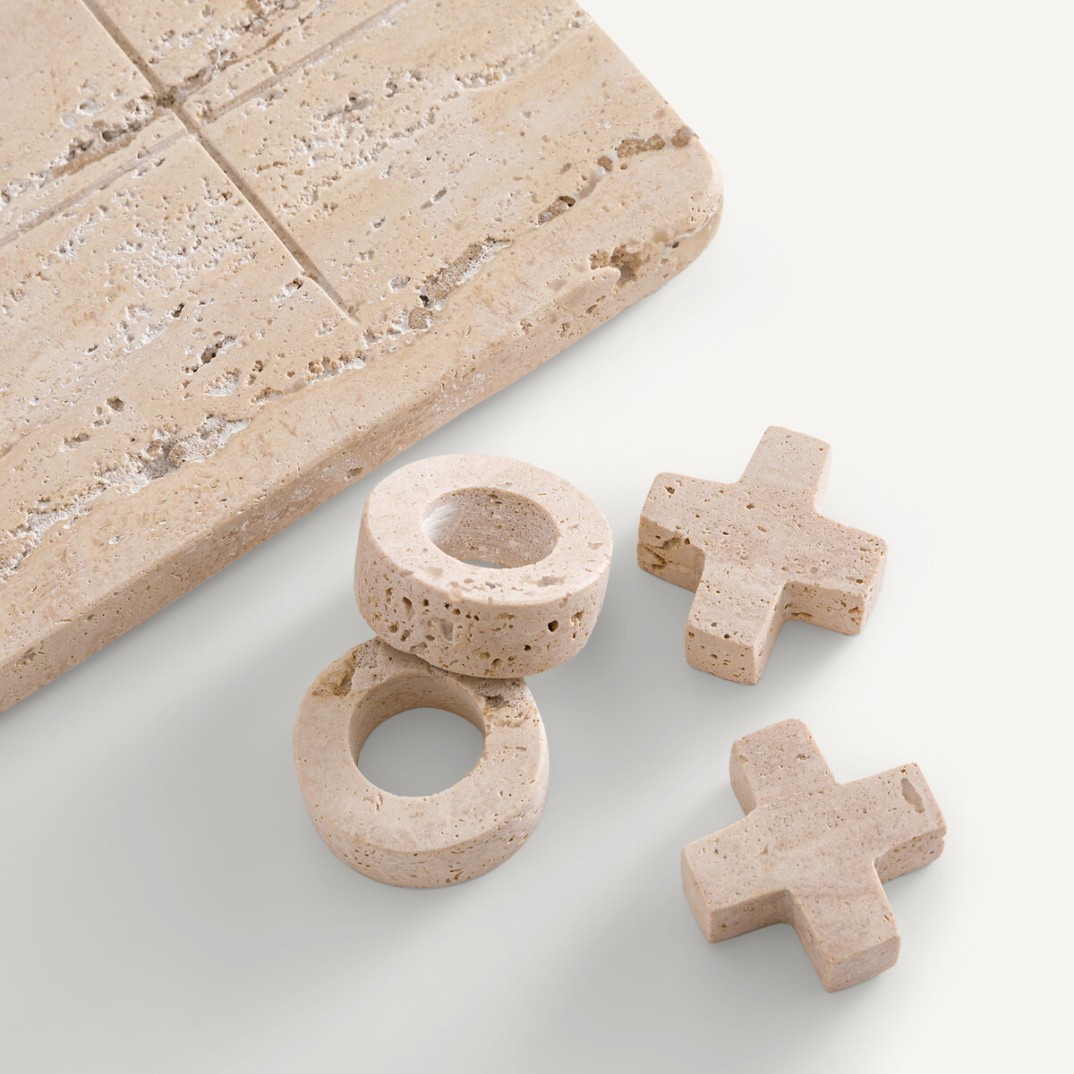 Jeu tic-tac-toe en travertin, Trevi beige, AM.PM