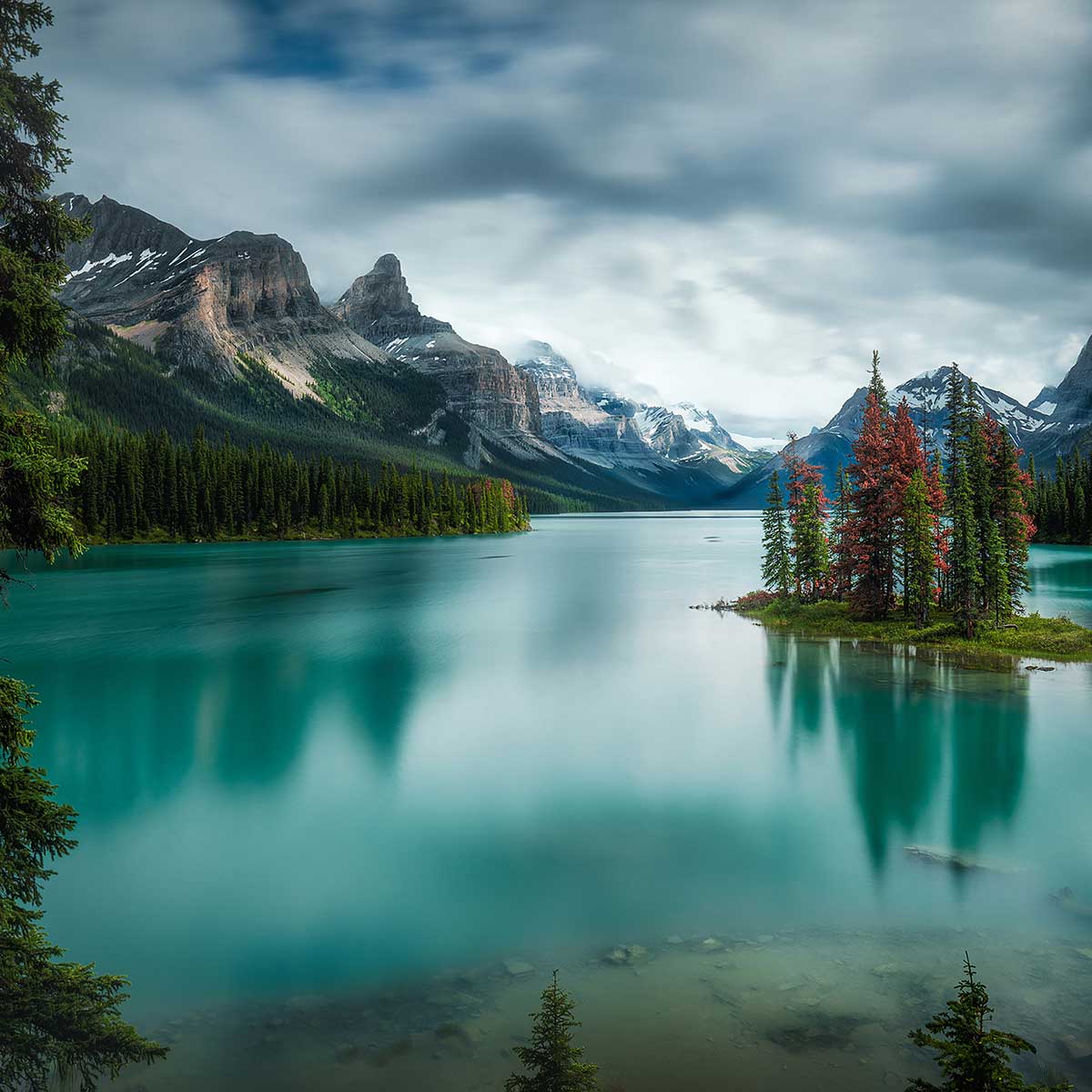 Tableau paysage du Canada, Lac de Banff tableau alu dibond, HEXOA