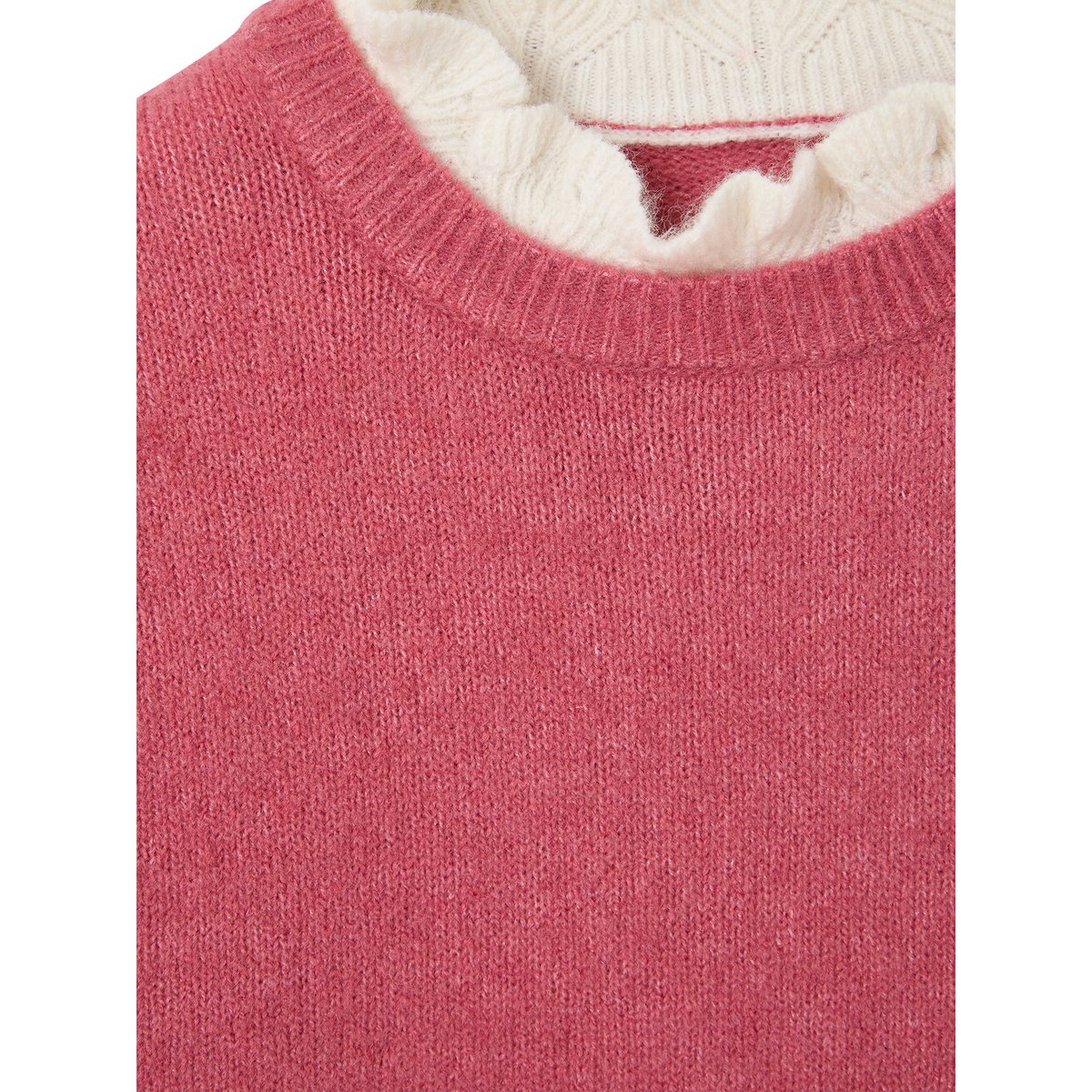 Pull col montant vieux rose, VERTBAUDET