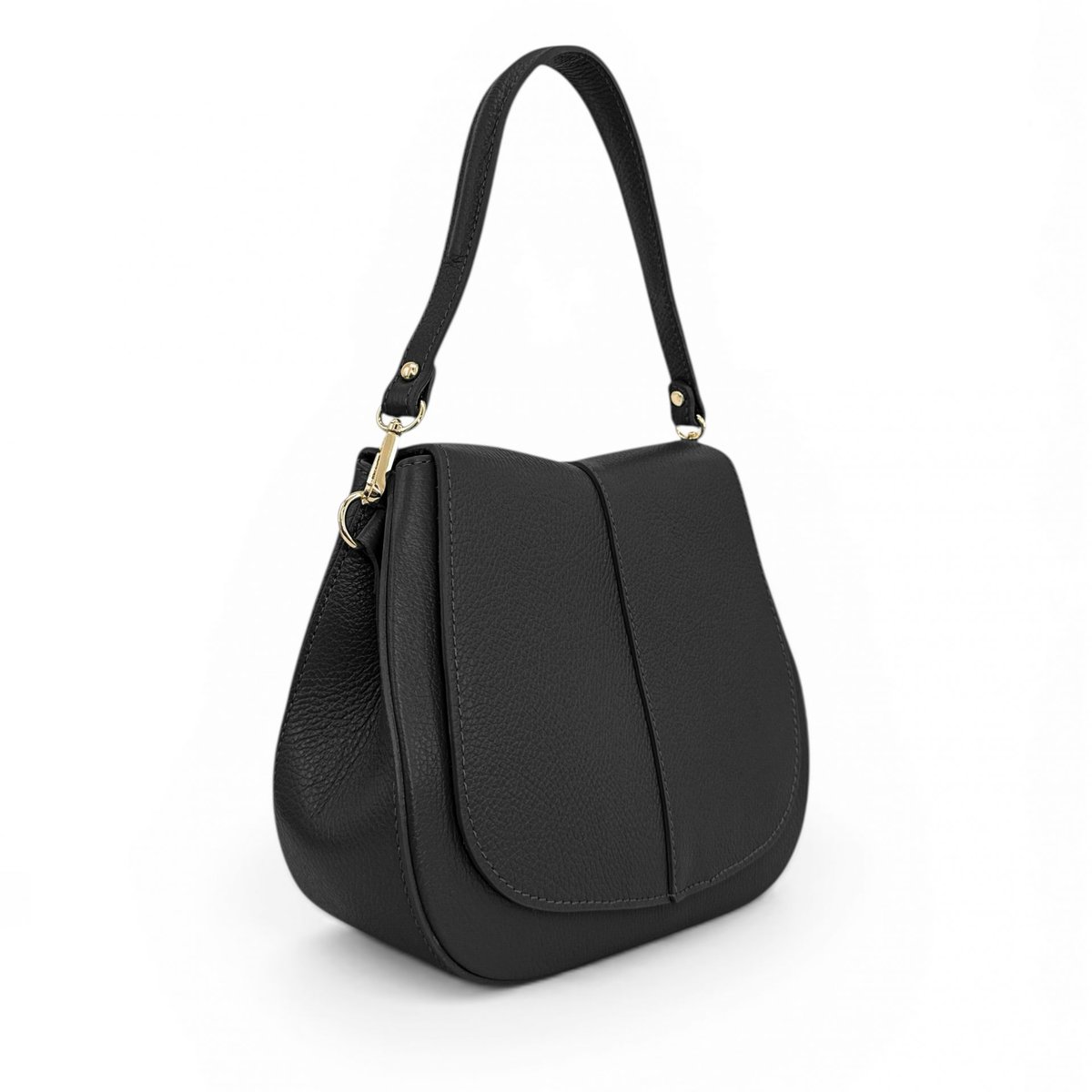 Sac à main en cuir grainé LOUIE noir, OH MY BAG