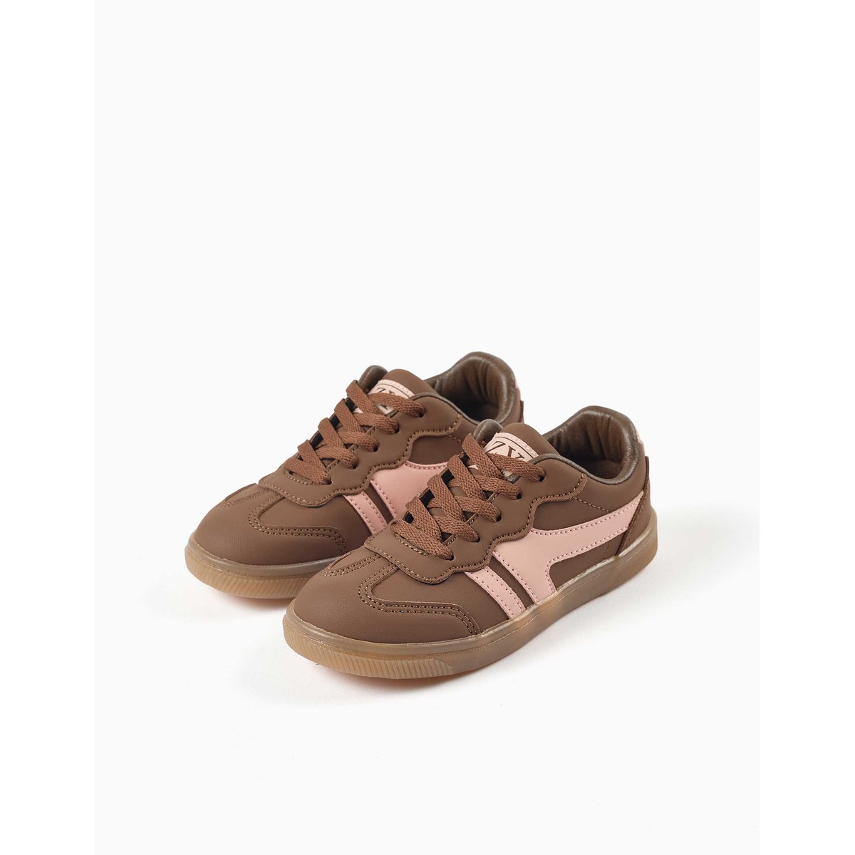 Baskets à lacets avec semelle en caoutchouc antidérapante marrón, ZIPPY