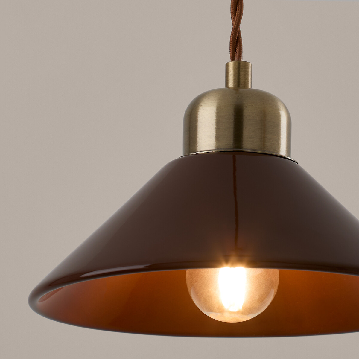 Hängeleuchte Nilana, Keramik, Ø 20 cm braun, LA REDOUTE INTERIEURS