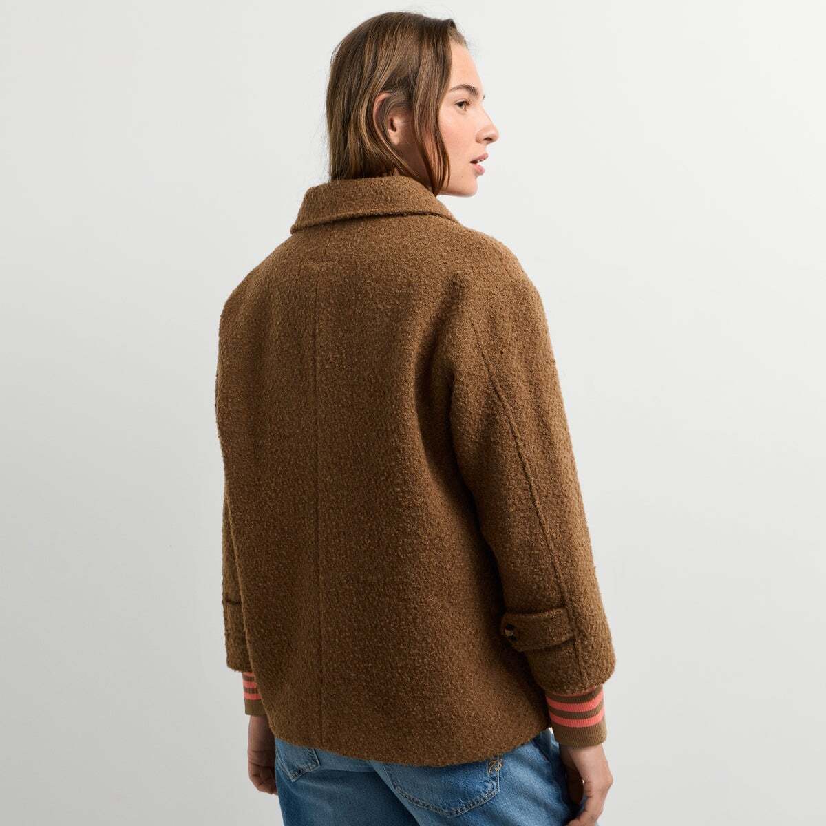Manteau Court En Bouclé brun brun, PEPE JEANS