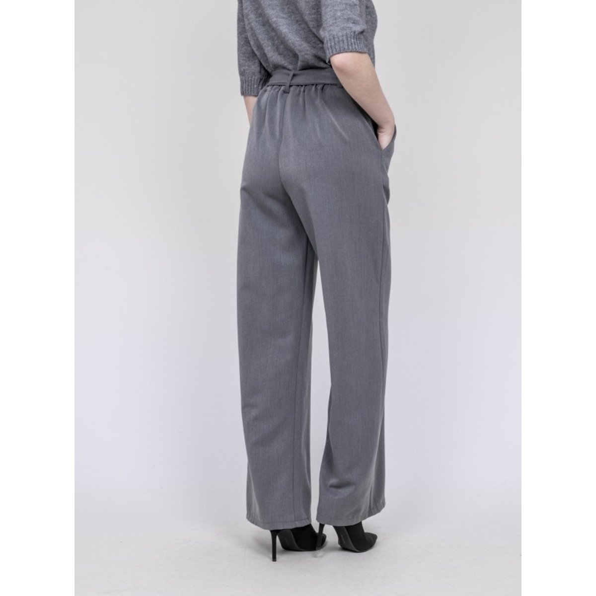 Pantalon Taille Haute Ederina gris, DONA LISA