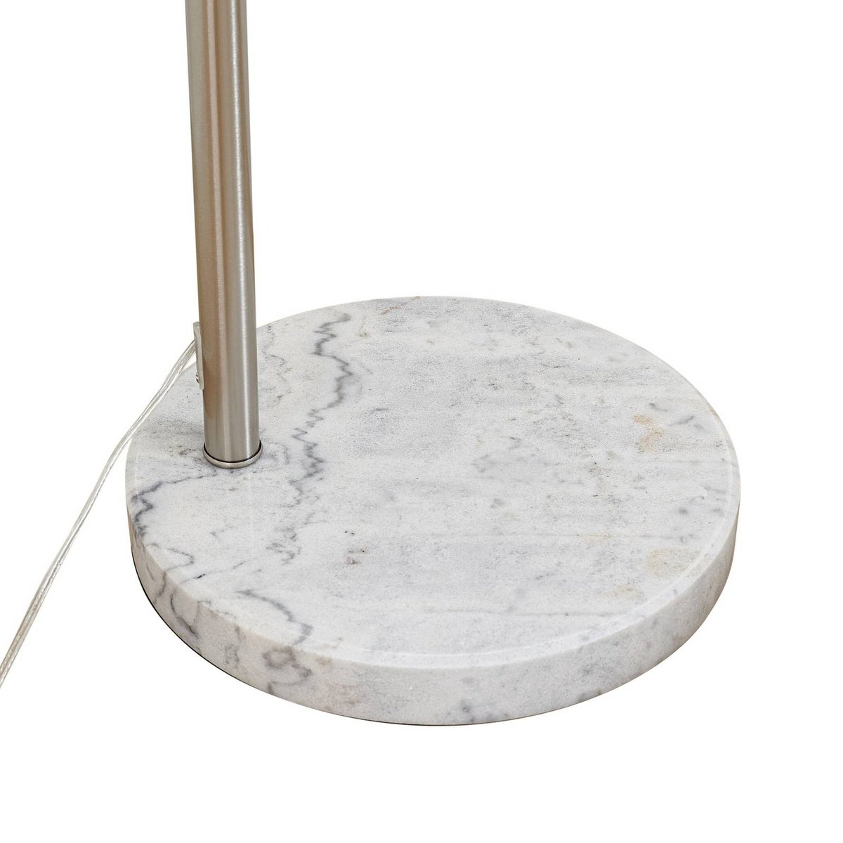 Lampadaire en métal moderne, Alverton blanc, nickel, LINDBY