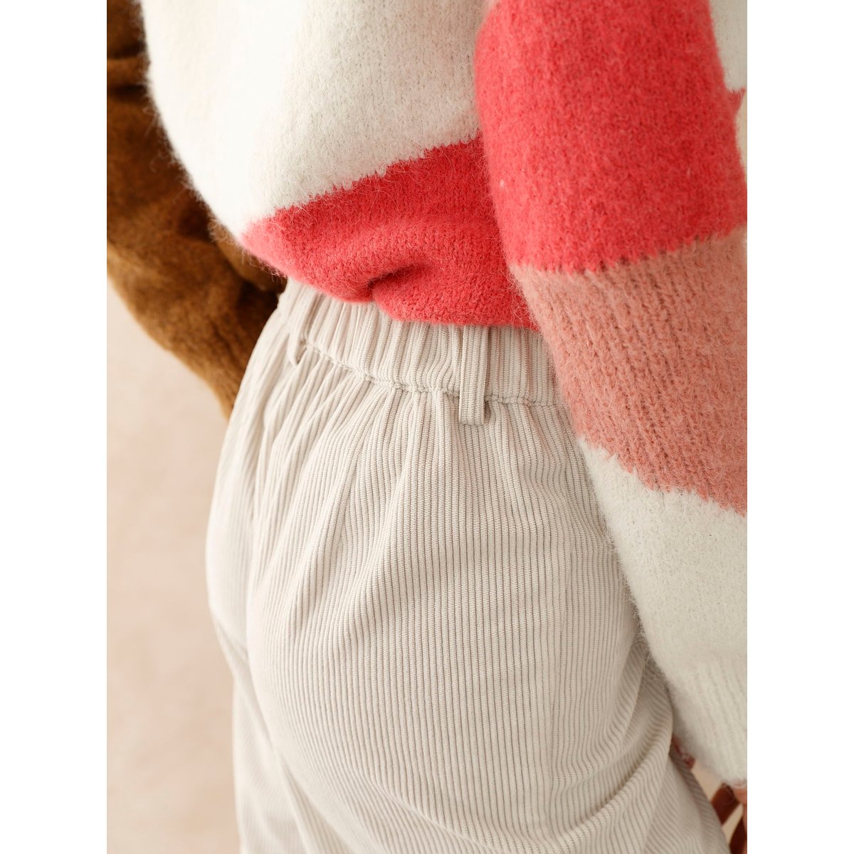 Pantalon velours coupe évasée ecru, DAXON