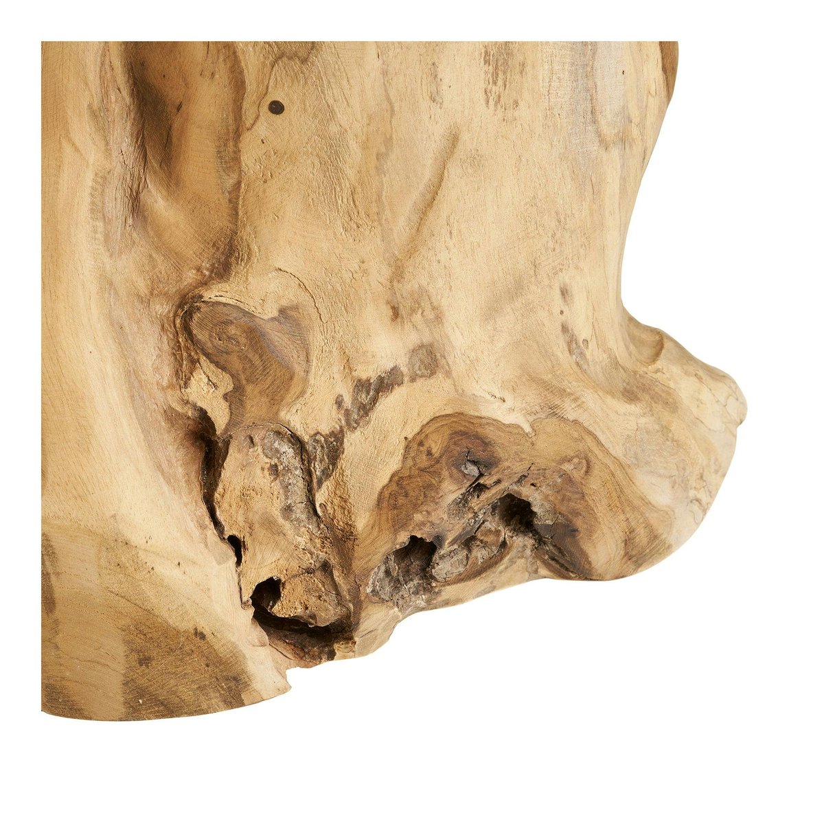 Petite table de salon en teck Ø40 cm, style exotique ARIZONA bois naturel, PIER IMPORT