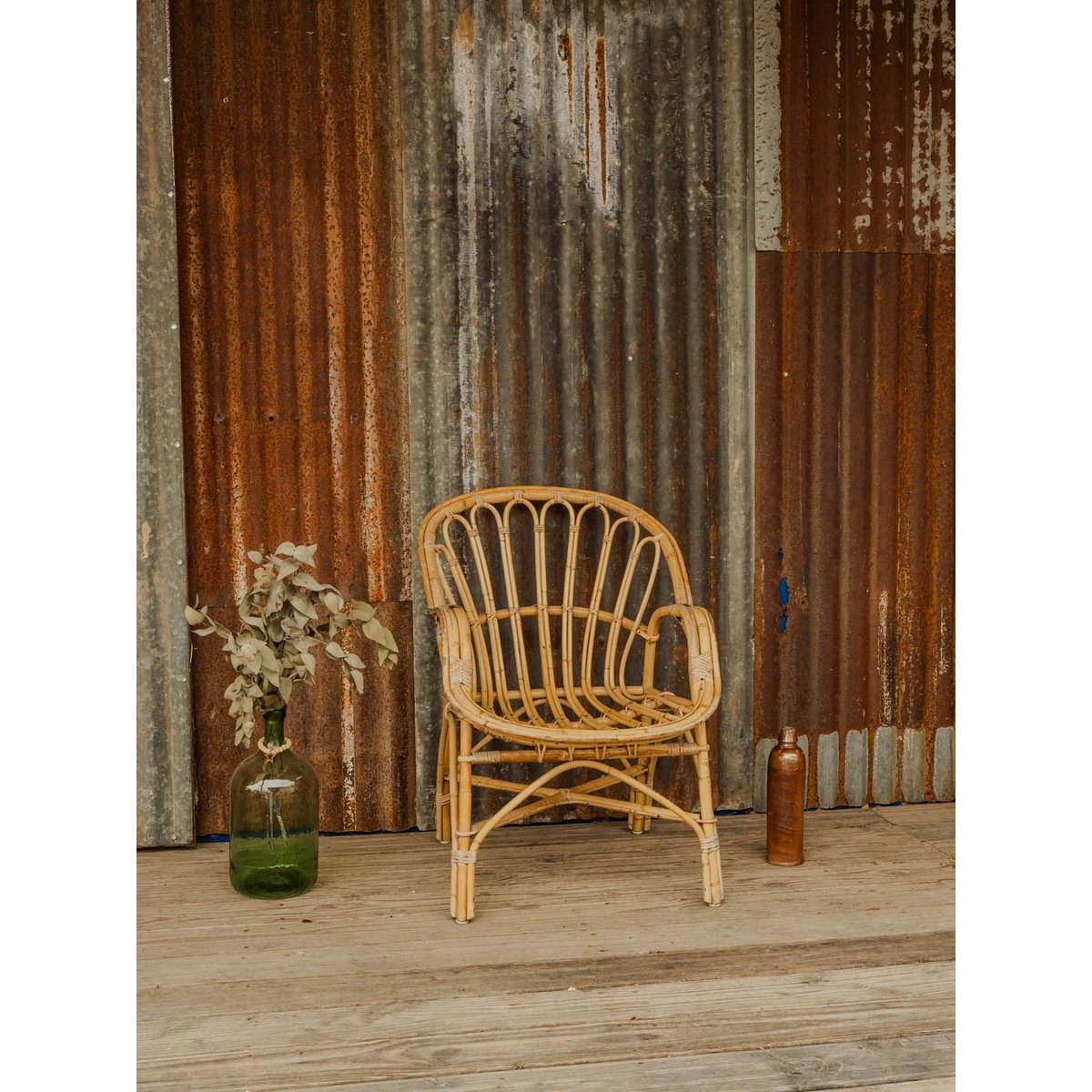 Fauteuil en rotin Ernest N°1630 - Bon état bois clair, DEBONGOUT