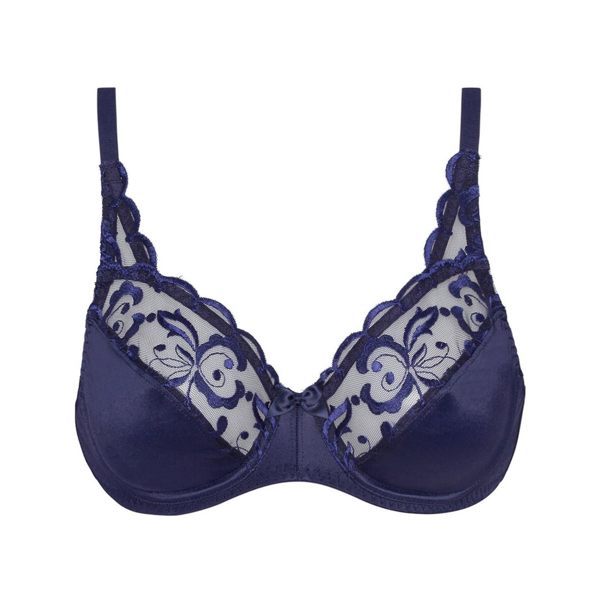 Reggiseno avvolgente Elegance Broderie blu marino, PLAYTEX