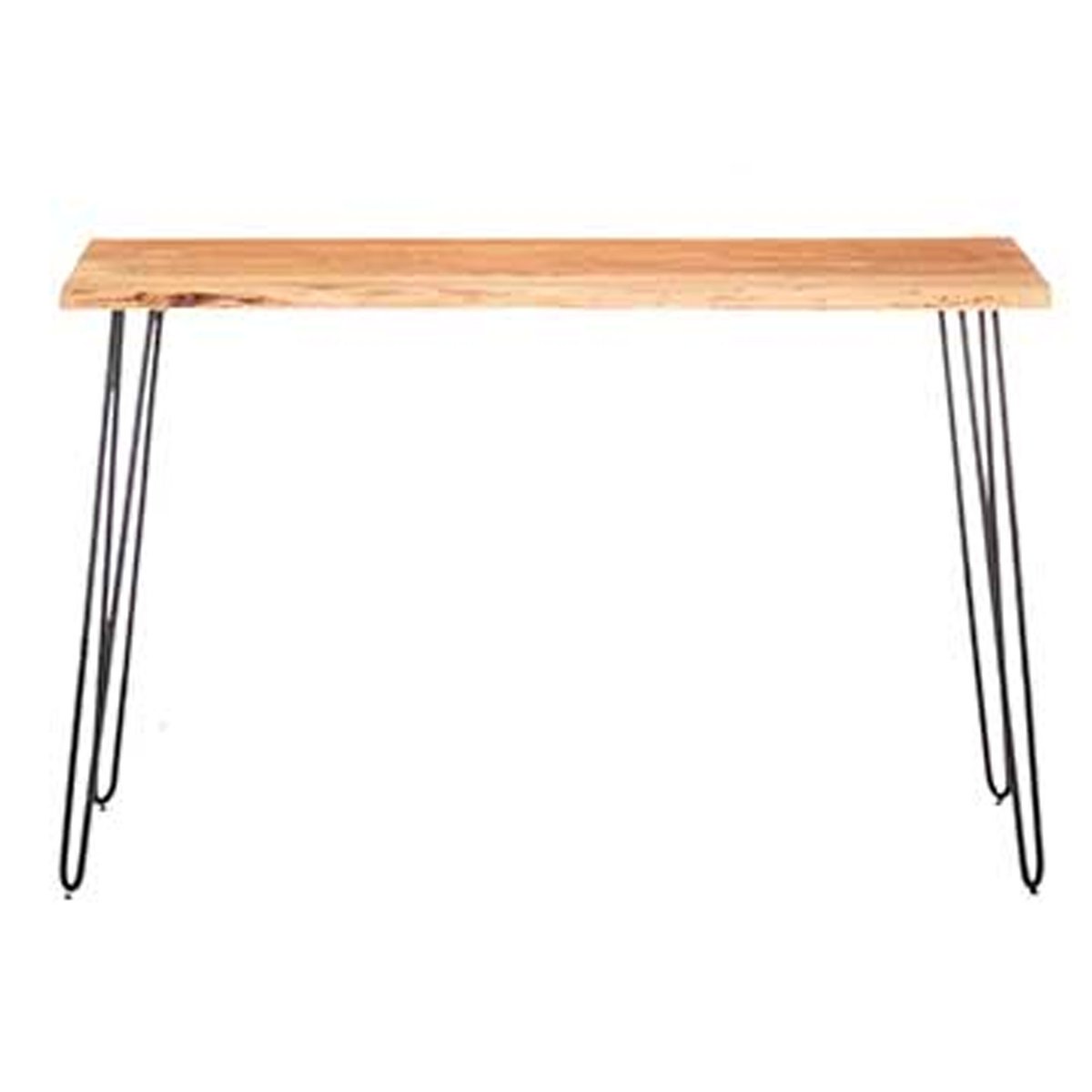 Console en bois live edge et métal noir 120x35x77cm bois, WADIGA