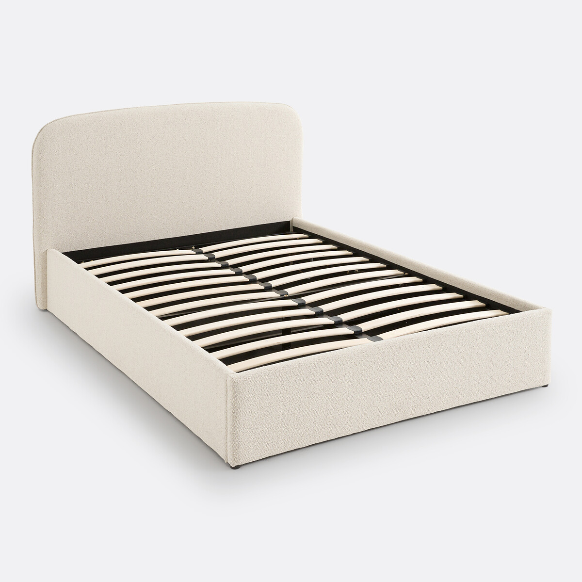 Kastenbett Conto mit hochklappbarem Lattenrost, Bouclé ecru, LA REDOUTE INTERIEURS