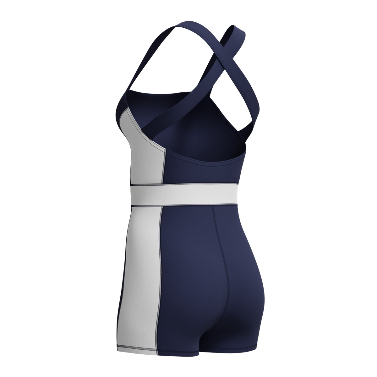 Maillot de bain 1 pièce shorty motif/style blocs de couleurs bleu marine, SPEEDO
