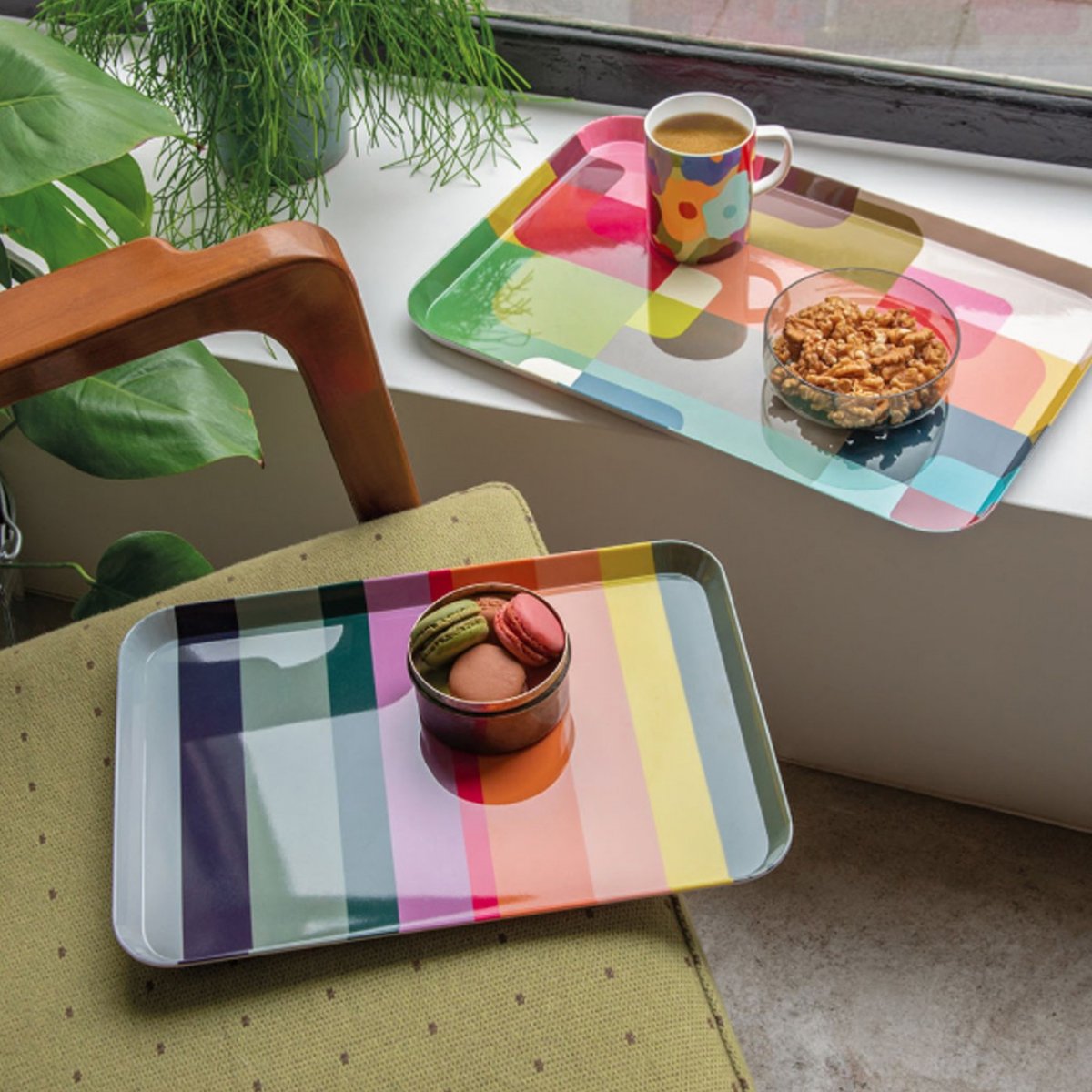 Grand plateau de cuisine graphique  SOLENA multicolore, REMEMBER