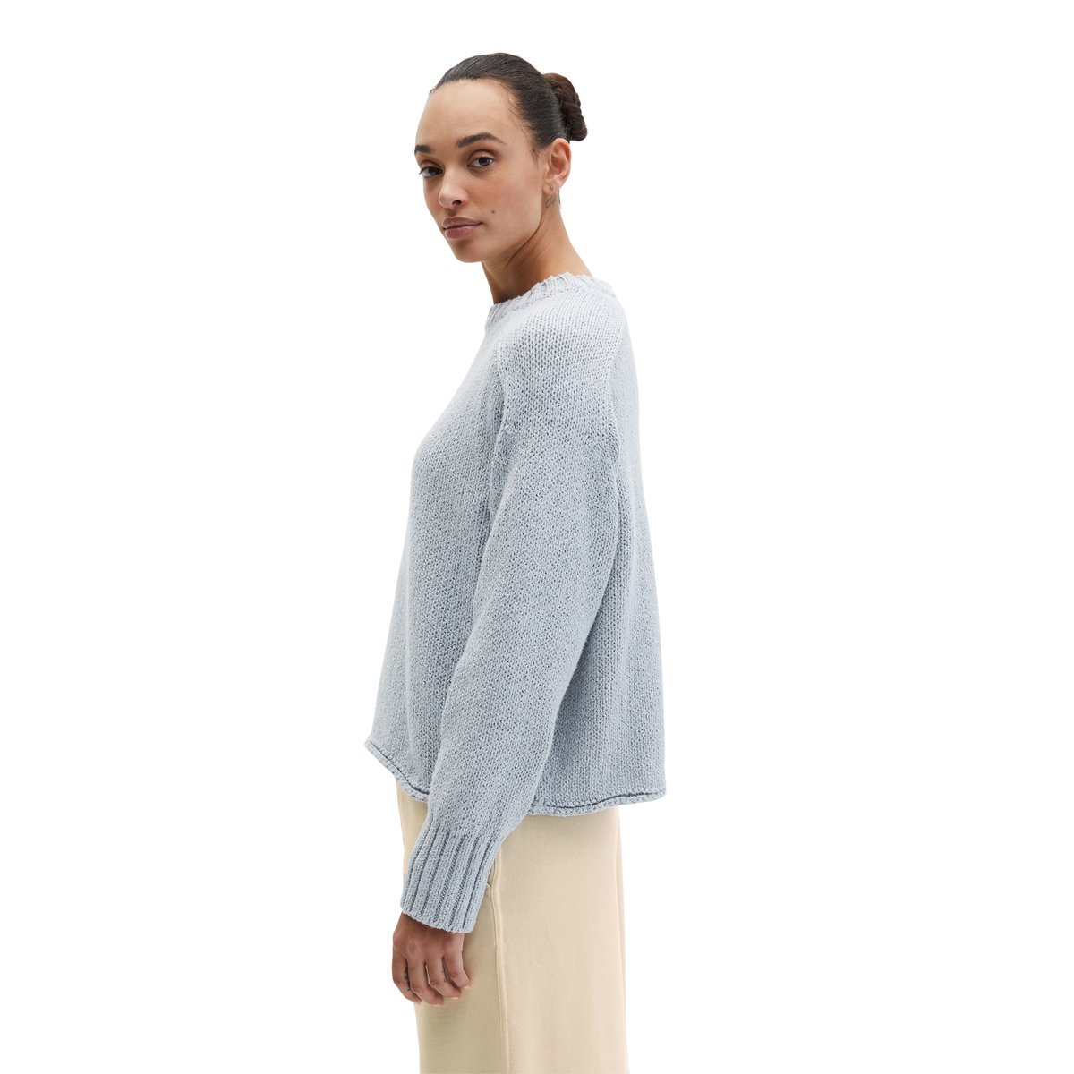 Pull oversize en coton mélangé de haute qualité gris, MARC O'POLO