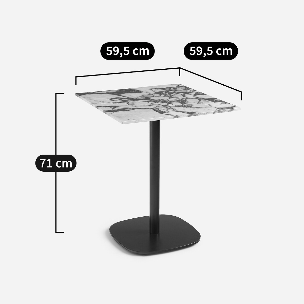Beldixe Bistro Table with Ceramic Table Top ceramic marble brick, AM.PM