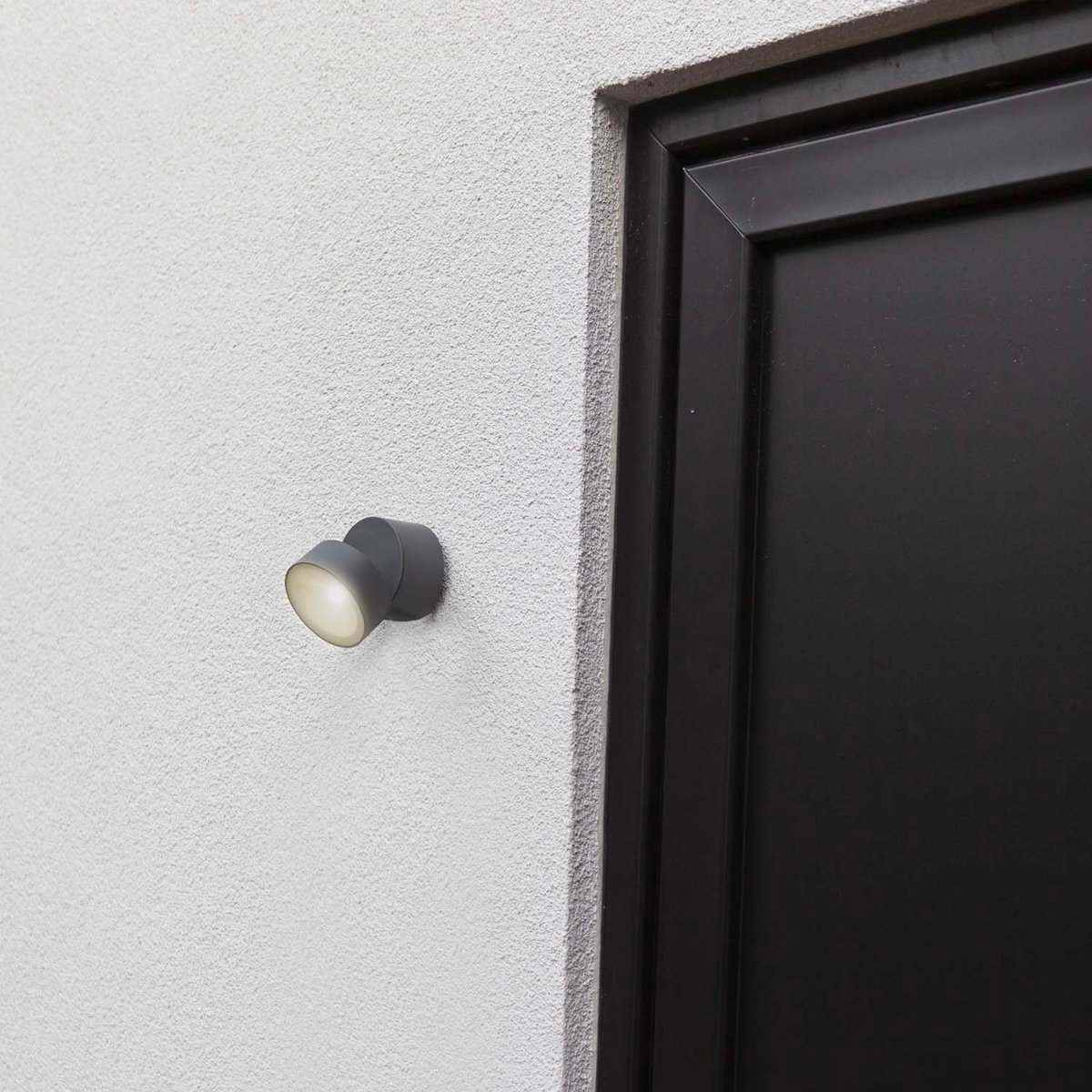 Applique murale d'extérieur sur secteur TRUMPET tête orientable aluminium gris LED blanc H11cm dark grey, LUMISKY