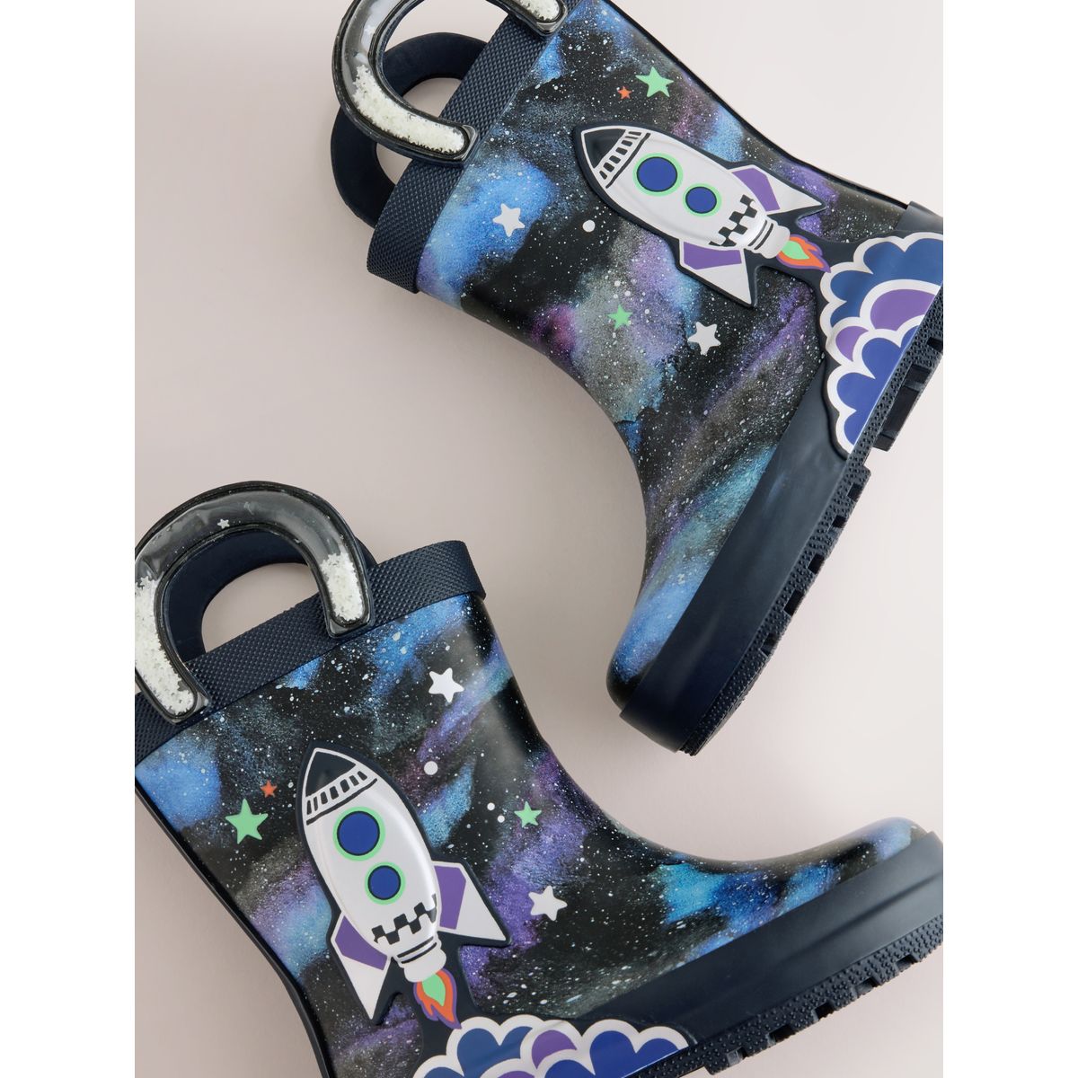 Bottines en caoutchouc à enfiler poignées bleu marine, NEXT