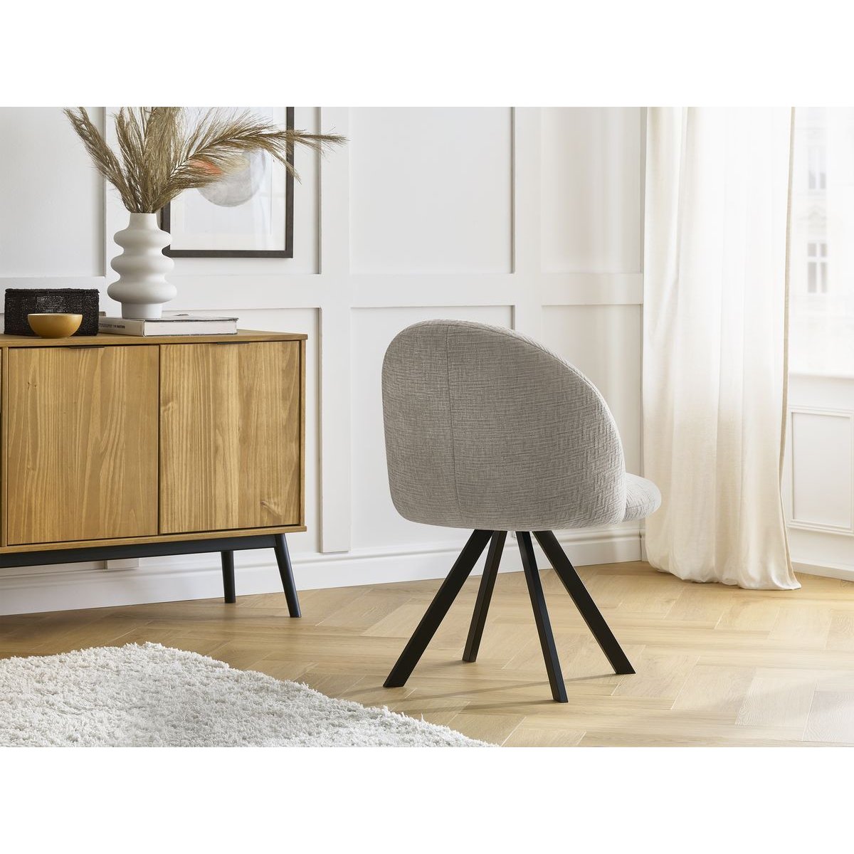 Lot de 4 chaises tissu texturé, LALIE multicolore 2, BOBOCHIC