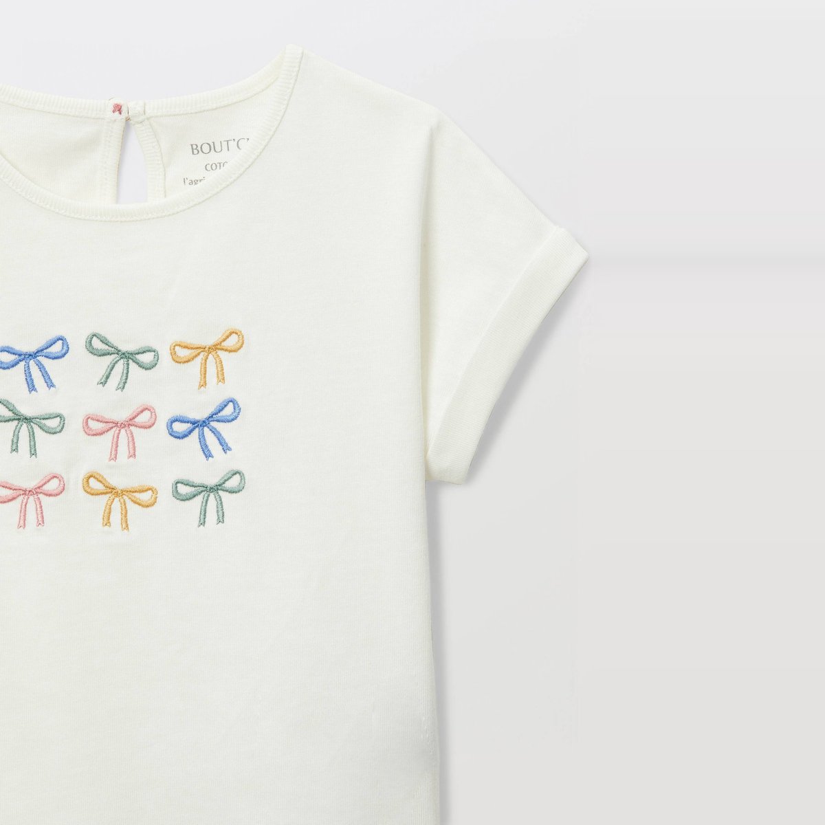 T-shirt manches courtes imprimé en coton BIO GOTS naturel, BOUT'CHOU