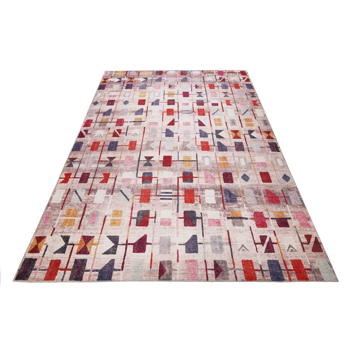 Tapis plat motif géométrique , Monor Beach multicolore, WECON HOME