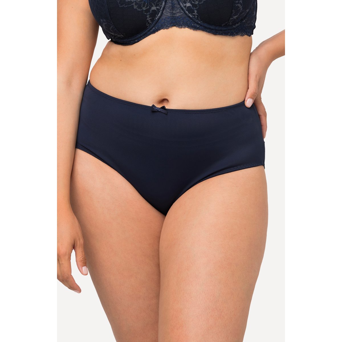 Culotte midi en microfibres bleu nuit, ULLA POPKEN