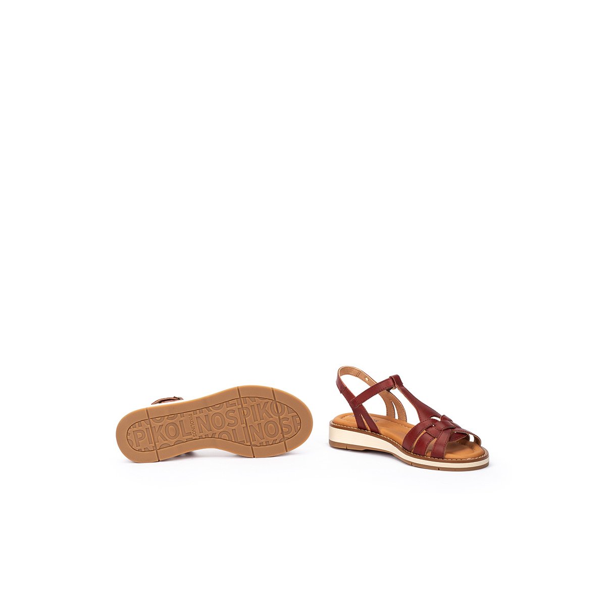 Sandales plates cuir Roquetas sandia, PIKOLINOS