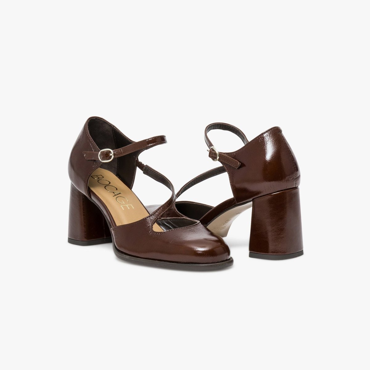 Escarpin en cuir IRENE marron chocolat, BOCAGE
