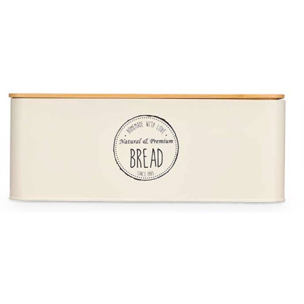 Boîte à pain métal beige et bambou 35x38x28cm beige, WADIGA