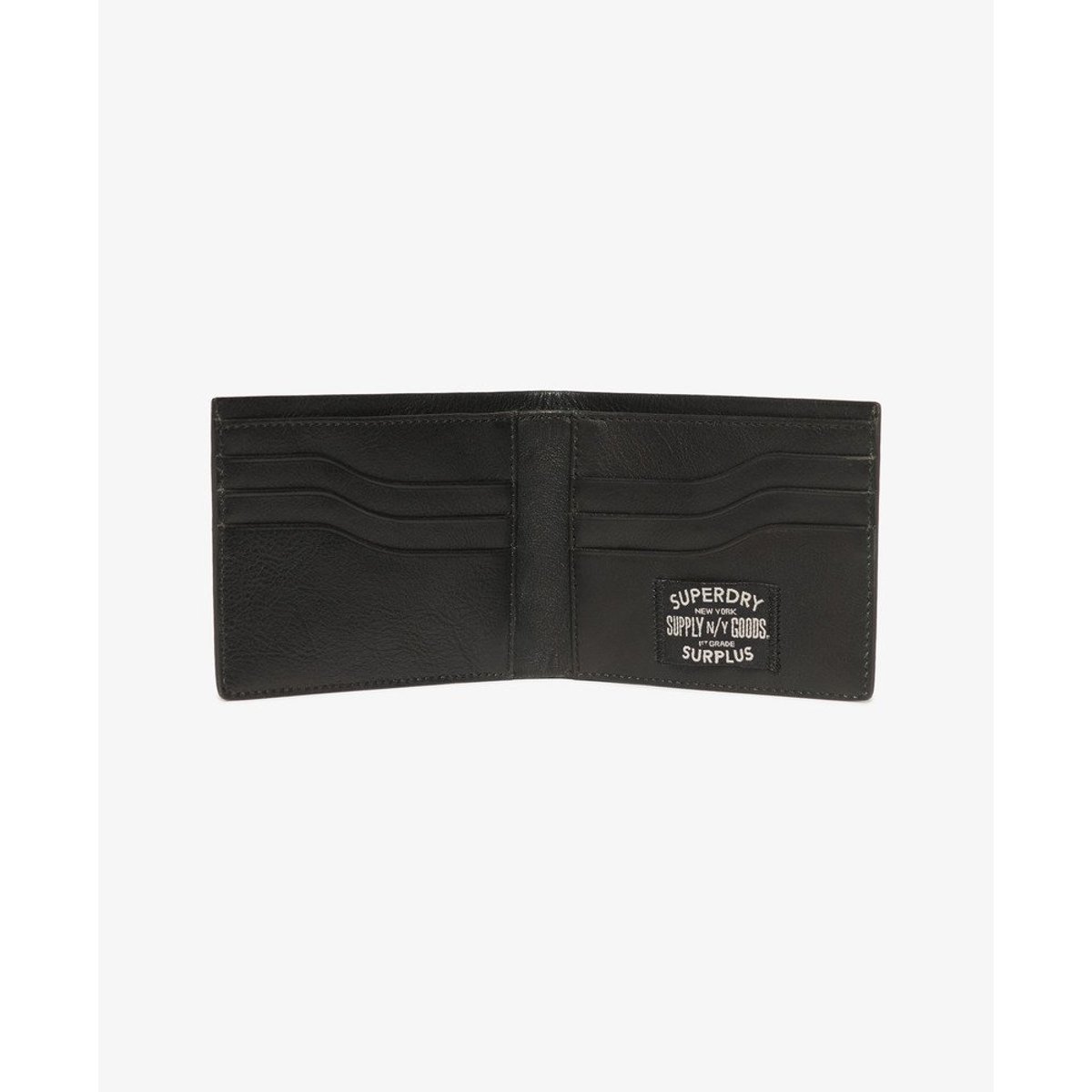 Portefeuille en cuir Goods noir, SUPERDRY