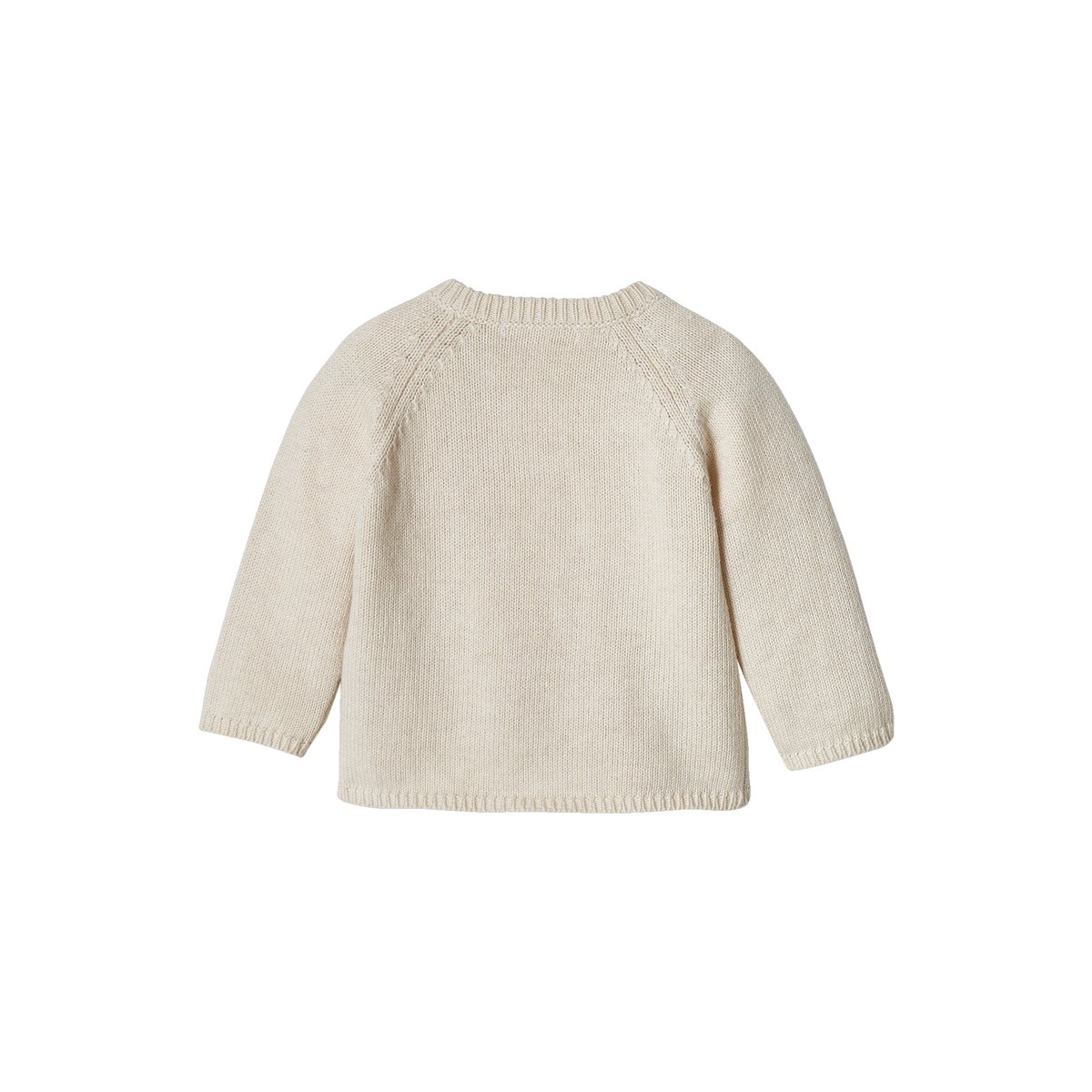 Pull bébé en tricot ouverture devant COTTAGE beige chiné, VERTBAUDET