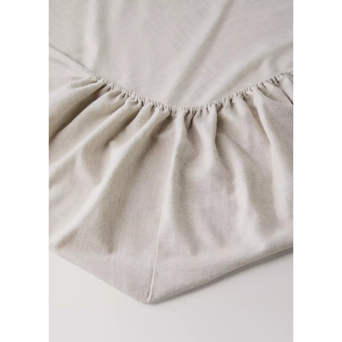 Drap-housse en flanelle de coton pour lit de 160 cm sable, MANGO HOME