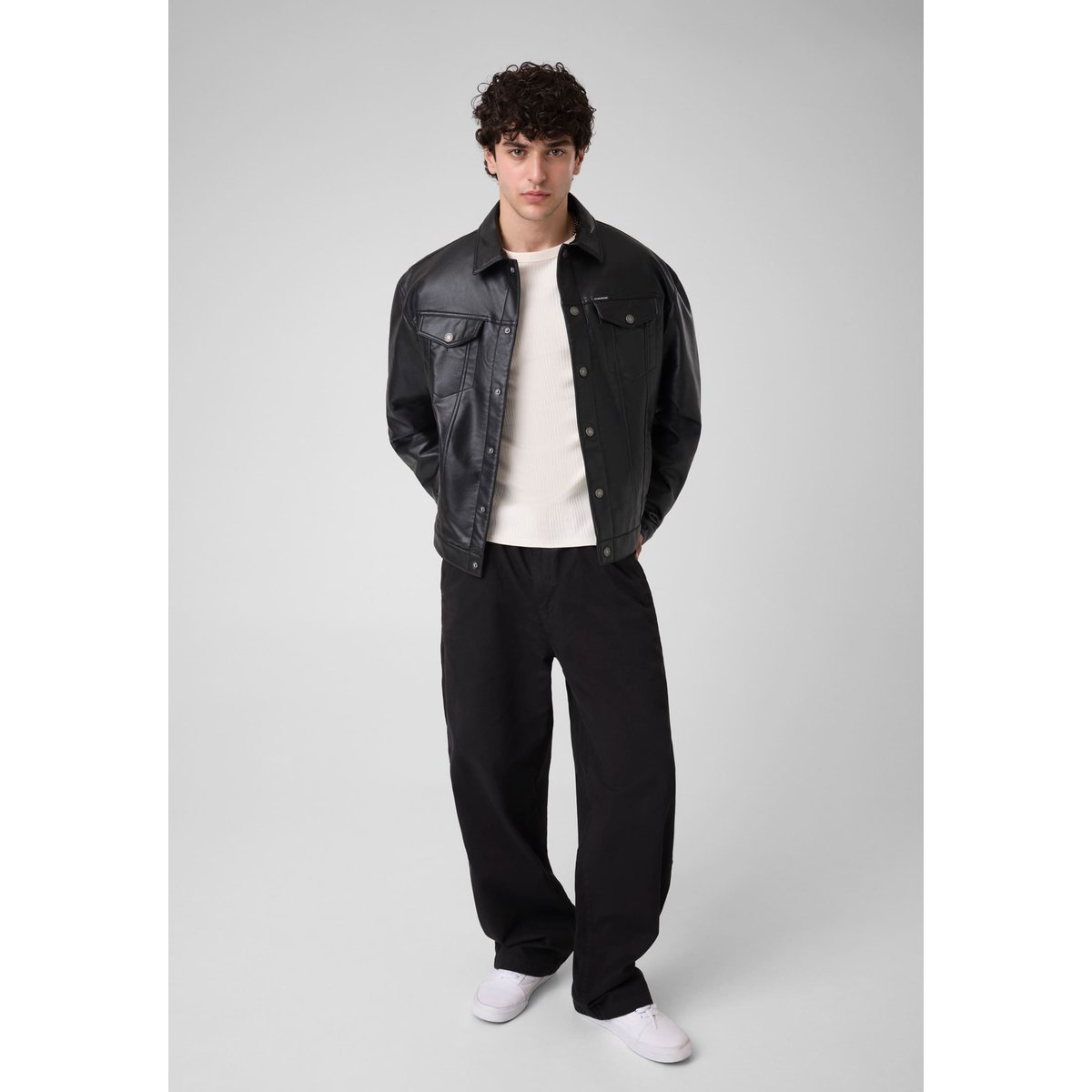Veste En Simili Cuir noir, GUESS