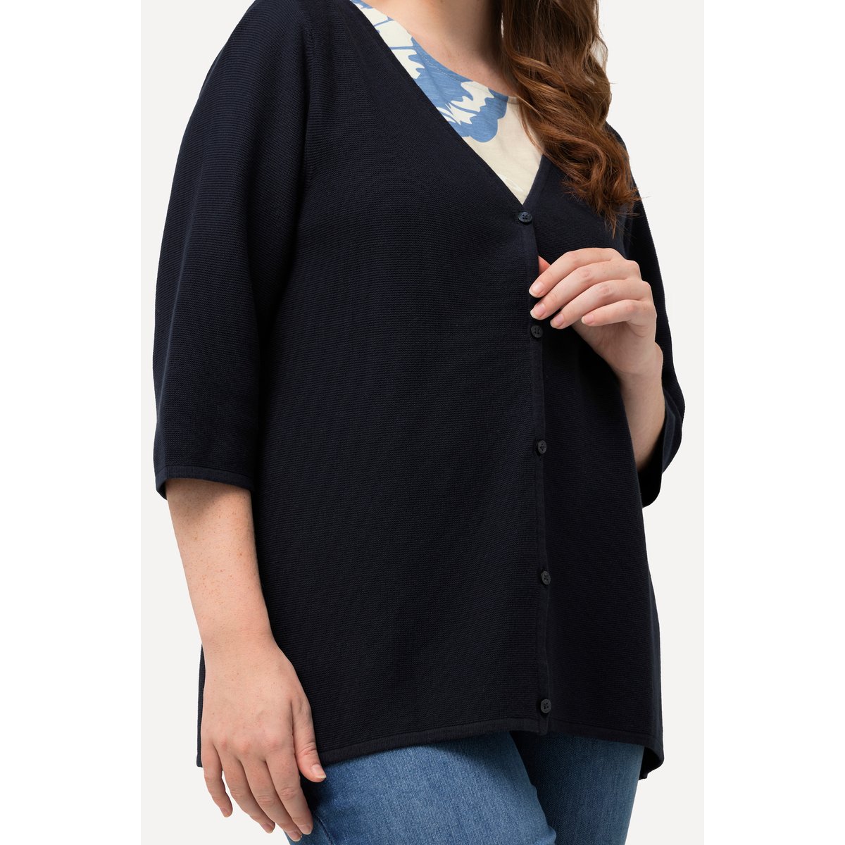 Cardigan en coton bio marine, ULLA POPKEN
