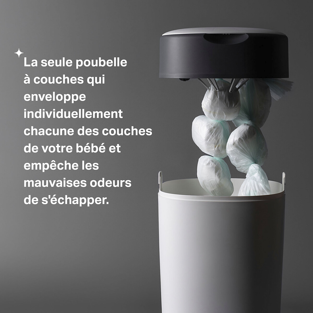 Kit Poubelle à couches Twist et Click 6 recharges blanc, TOMMEE TIPPEE