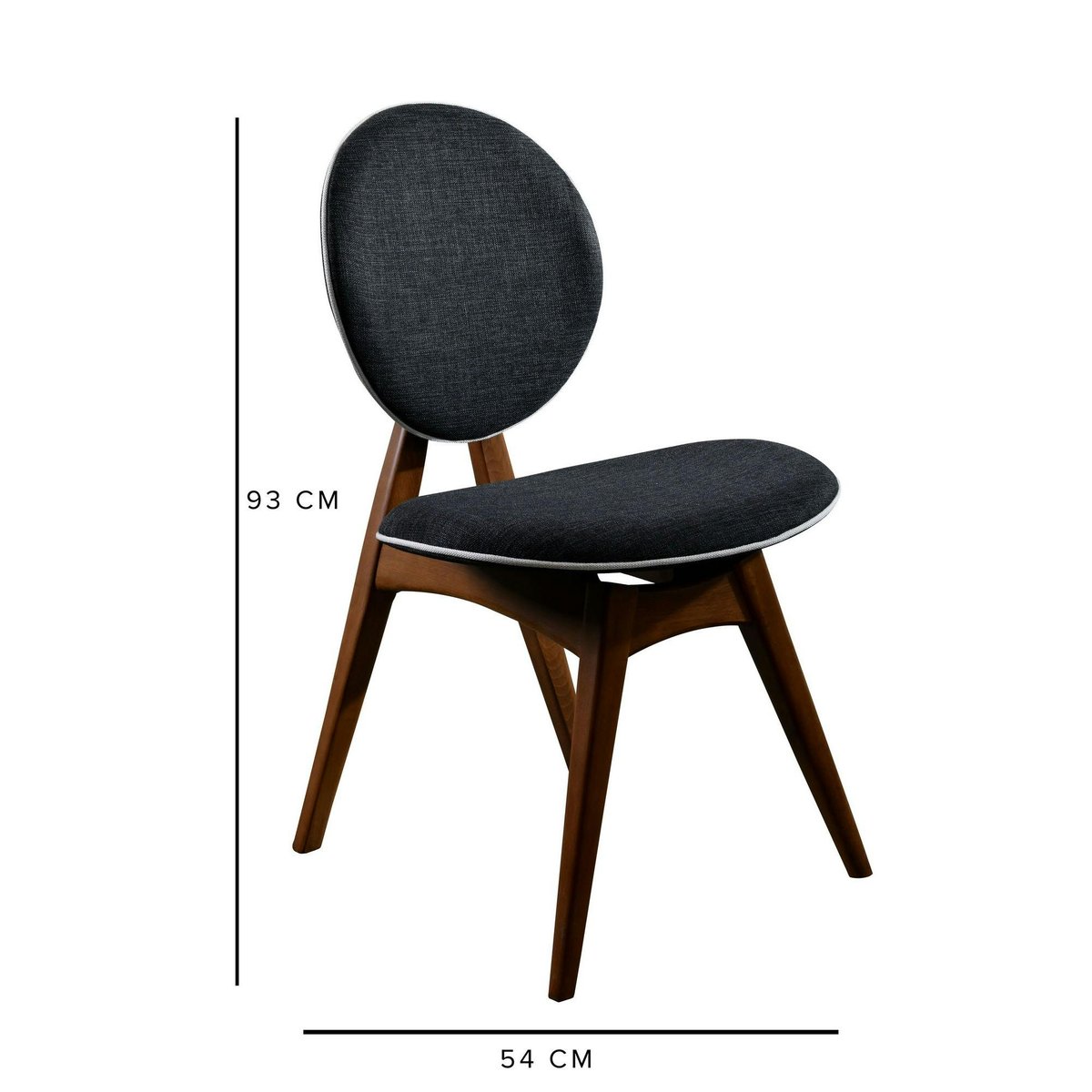 Chaise médaillon moderne (lot de 2) DILI gris, PIER IMPORT
