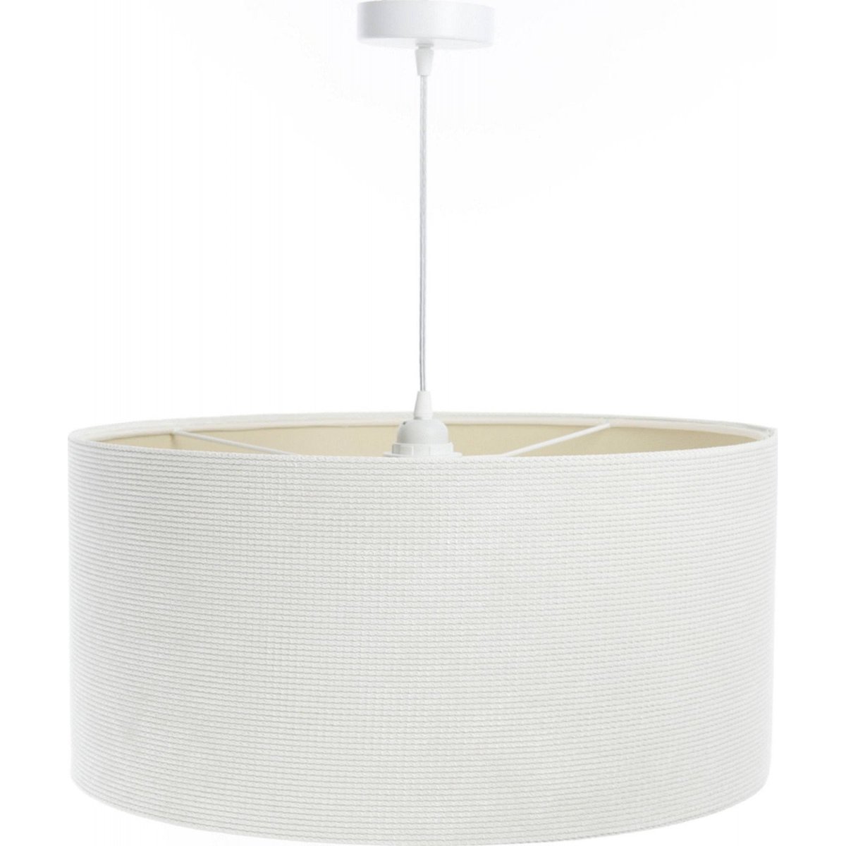 Suspension en tissu, GLAMOUR abat-jour velours structurel blanc intérieur crème, BPS KONCEPT