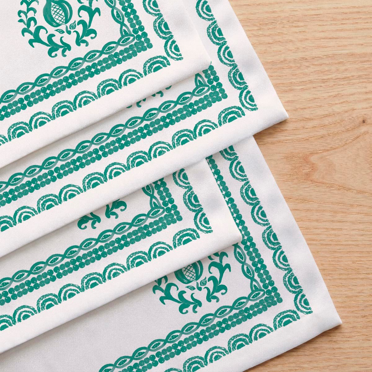 Lot de 4 serviettes en coton 100% Mosaic vert, NAF NAF HOME