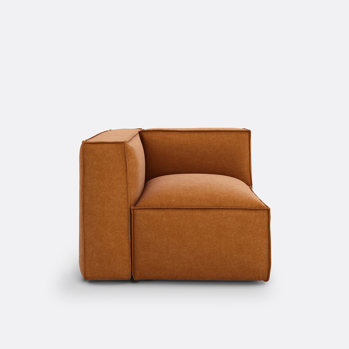Elément angle pour canapé modulable, en velours texturé, SEVEN  ocre, LA REDOUTE INTERIEURS