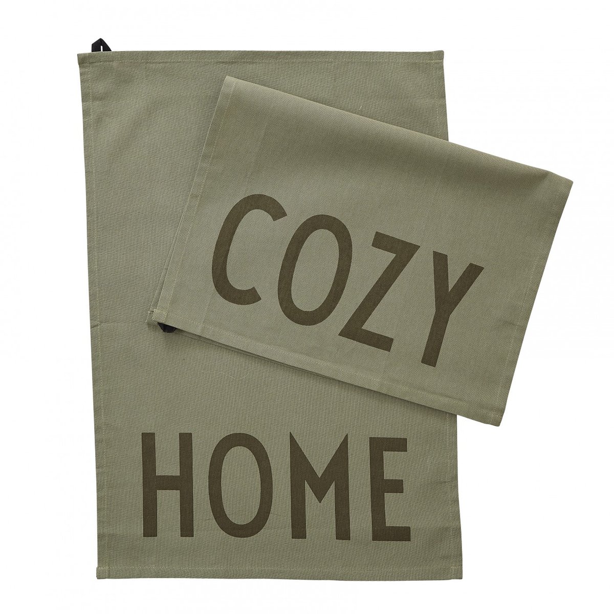 Lot De 2 Torchons Cozy & Home vert, DESIGN LETTERS
