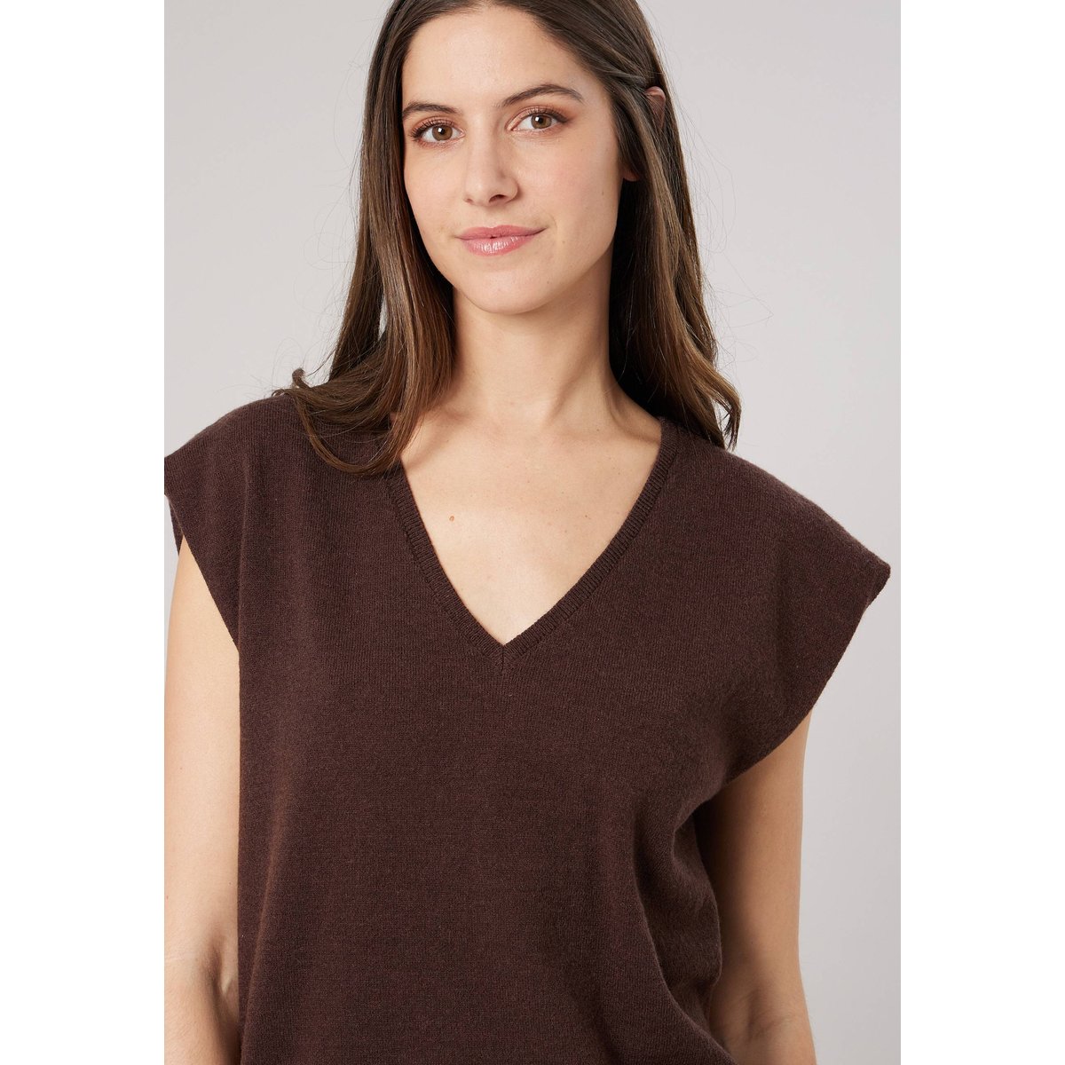 Pull sans manches femme MIRIA brown, DEELUXE