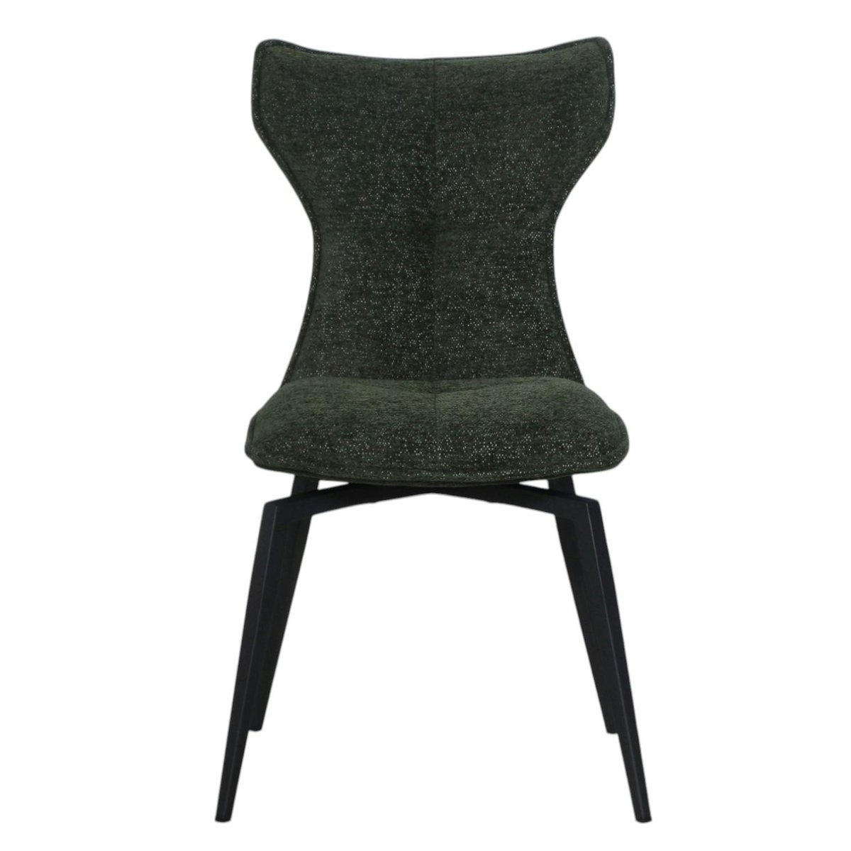 Chaise verte pivotante en velours avec passepoil (lot de 2) LOMBARDIE vert, PIER IMPORT