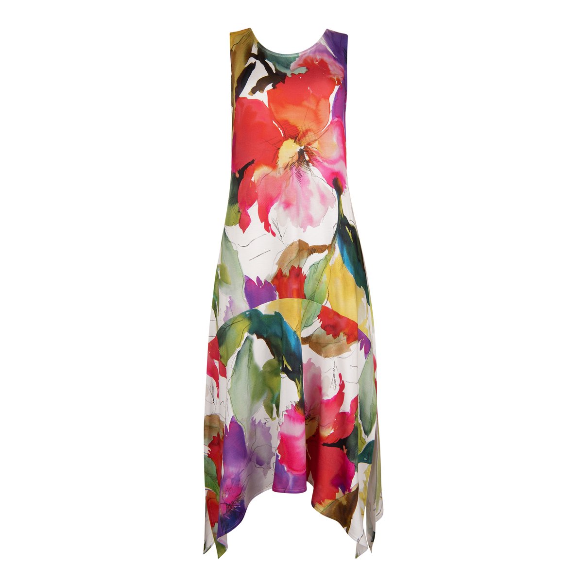 Robe estivale mi-longue sans manches ROMA blanc, LISCA